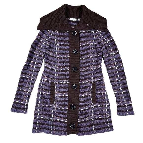 Sleeping on Snow Anthropologie Tweedy Mohair Alpaca & Wool Sweater Jacket Small - Picture 1 of 6